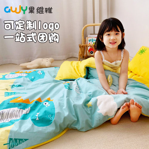 儿童幼儿园被子三件套纯棉含芯宝宝午睡床婴儿床品被套床褥六件套