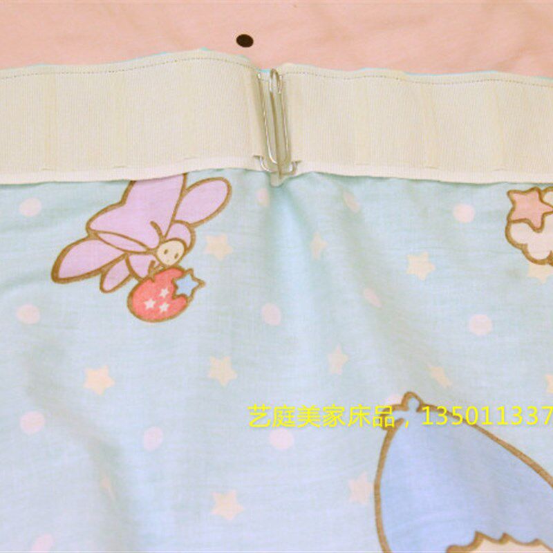 床品布料卡通窗帘门帘 双子星浅绿色圆点冰淇淋 可订做尺寸