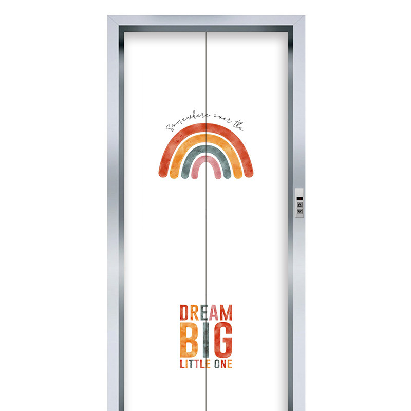 定制现代防水电梯门贴纸木门翻新自粘整张卡通遮丑入户门装饰贴画