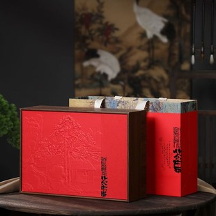 中秋高档茶叶包装盒空礼盒红茶岩茶摆泡铁罐Q半斤礼盒装空盒定制