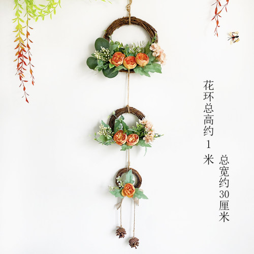 花环手工装饰墙面挂饰门口圆形挂饰房间布置家饰店铺Y壁饰室内包