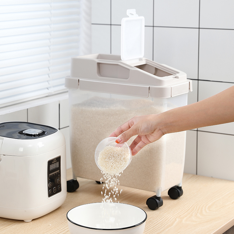 家用窄高型米桶20斤装米面粉杂粮收纳箱橱柜缝隙密封盒储米箱米缸