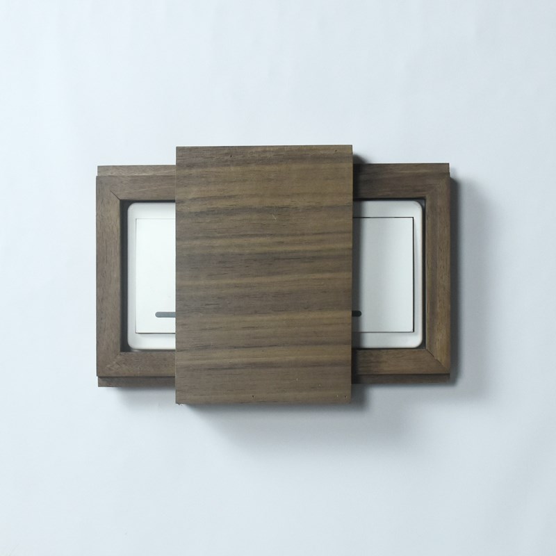 支持定制实木开关保护套门牌面板插座遮挡遮丑美化装饰滑轨开关贴