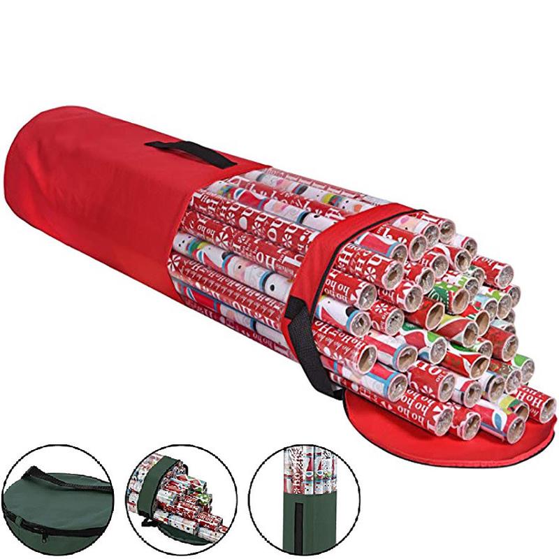 包装纸收纳袋圣诞礼物包装收纳袋40英寸PVC透明袋手柄储物包