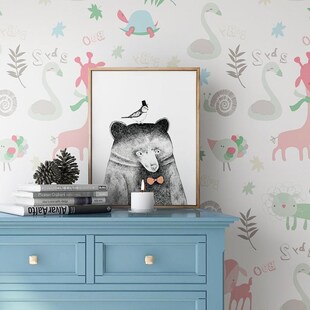 新款 儿童房卡通PVC自粘墙纸壁纸卧室宿舍翻新墙贴温馨可爱防水防