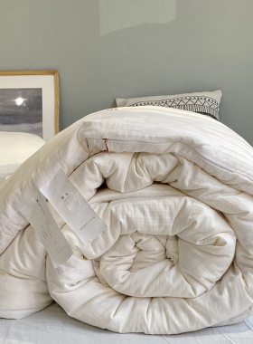 日系全棉水洗大豆被芯春秋被子秋冬加K厚单双人原棉A类大豆芯