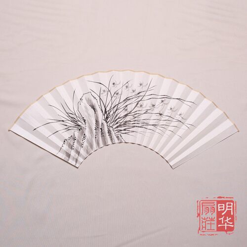 手绘扇面一面画一面空白9寸9.5寸中国风花鸟苏工折扇配件可定制字