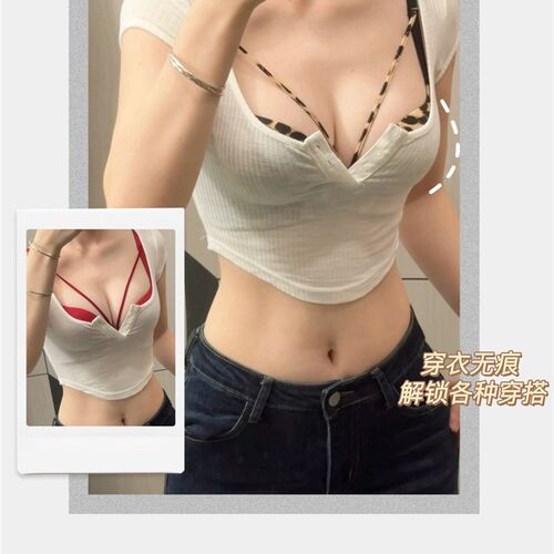 很city!洋气豹纹调整型内衣少女小胸聚拢大胸上托无钢圈文胸罩D