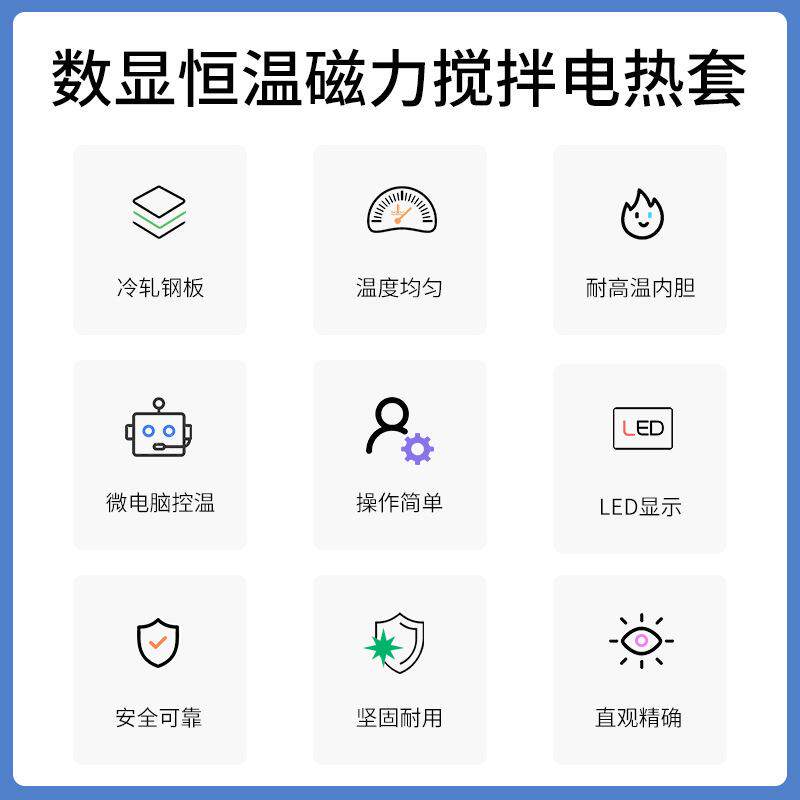 数显恒温磁力搅拌电热套化工实验室液体加热专业设备常州丹瑞仪器