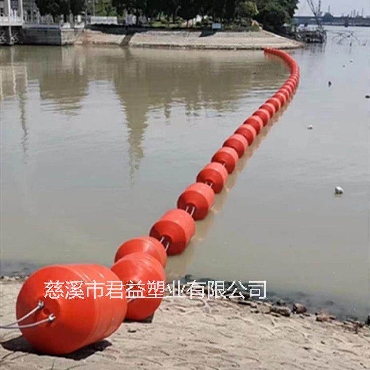 汛期水库警示浮筒 河道安全水面防御垃圾漂浮物一体穿钢丝绳浮筒
