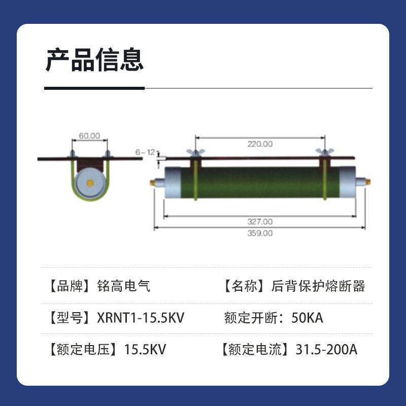 铭高电气油浸式高压限流熔断器XRNT1-15.5KV/31.5A-200A美式箱变