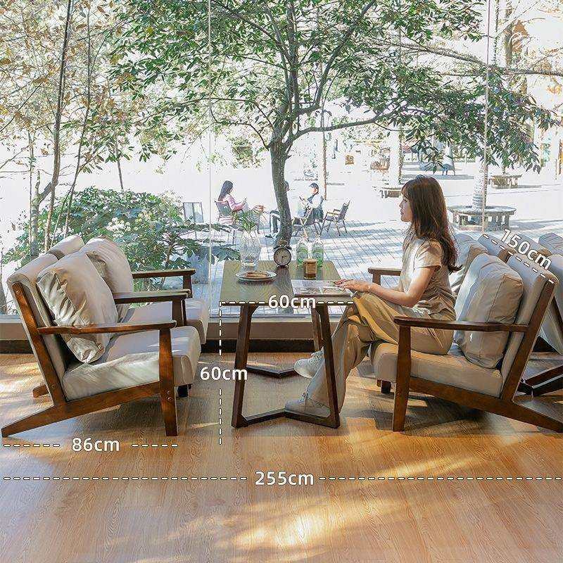 北欧风实木沙发桌椅组合简约洽谈奶茶店咖啡店民宿售楼处休闲卡z,鲜花速递/花卉仿真/绿植园艺,割草机/草坪机,淘宝优惠券,粉丝福利购,淘宝优惠卷