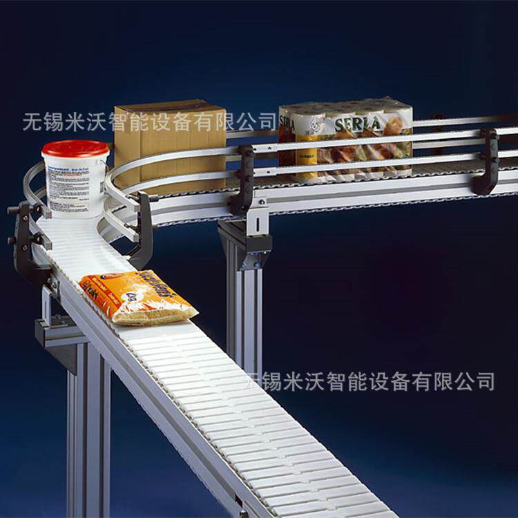 弯道柔性输送线 水类油类饮料等瓶装输送夹持机 转弯爬坡柔性输送