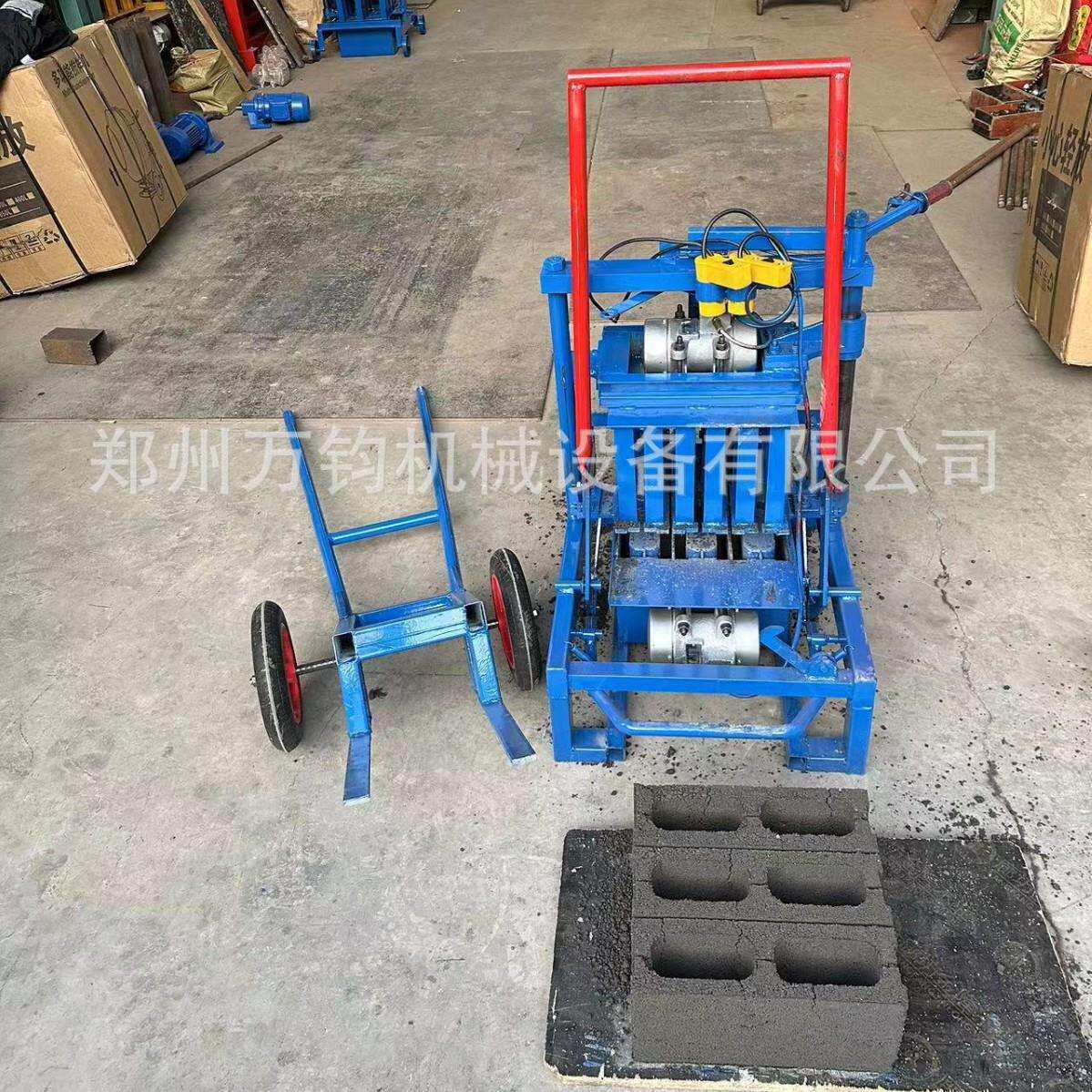 万钧家用农用小型新款打砖机混凝土水泥免烧空心砖制砖机两相电