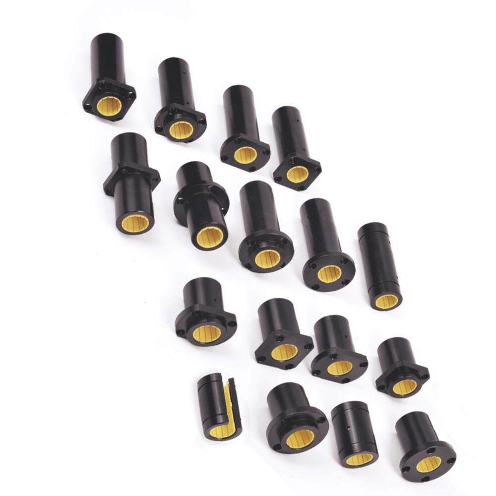 中间圆法兰直线轴承工程塑料轴套加长型J-LMFM35L LIN-02RFM-35