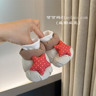 1岁卡通软底婴幼儿加厚保暖3 子0 冬季 12个月不掉棉鞋 宝宝鞋