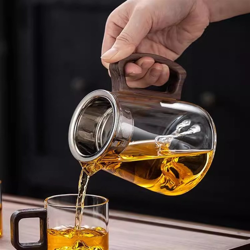 2025新款加厚玻璃公道杯茶漏一体分茶器功夫茶具过滤网倒茶杯