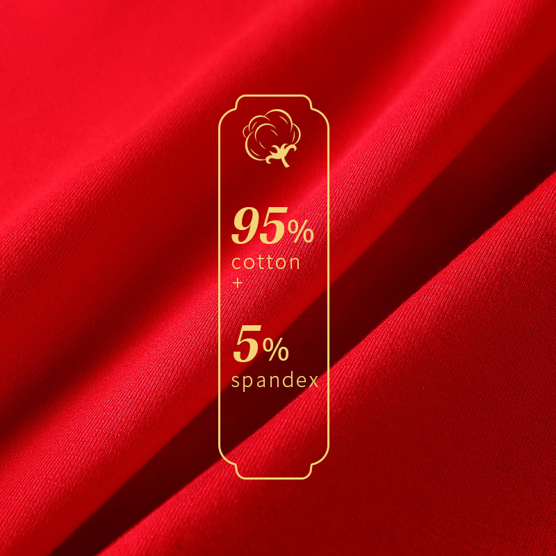 本命年男士内裤大红色纯棉四角裤头男安全裤衩平角大尺码结婚送礼