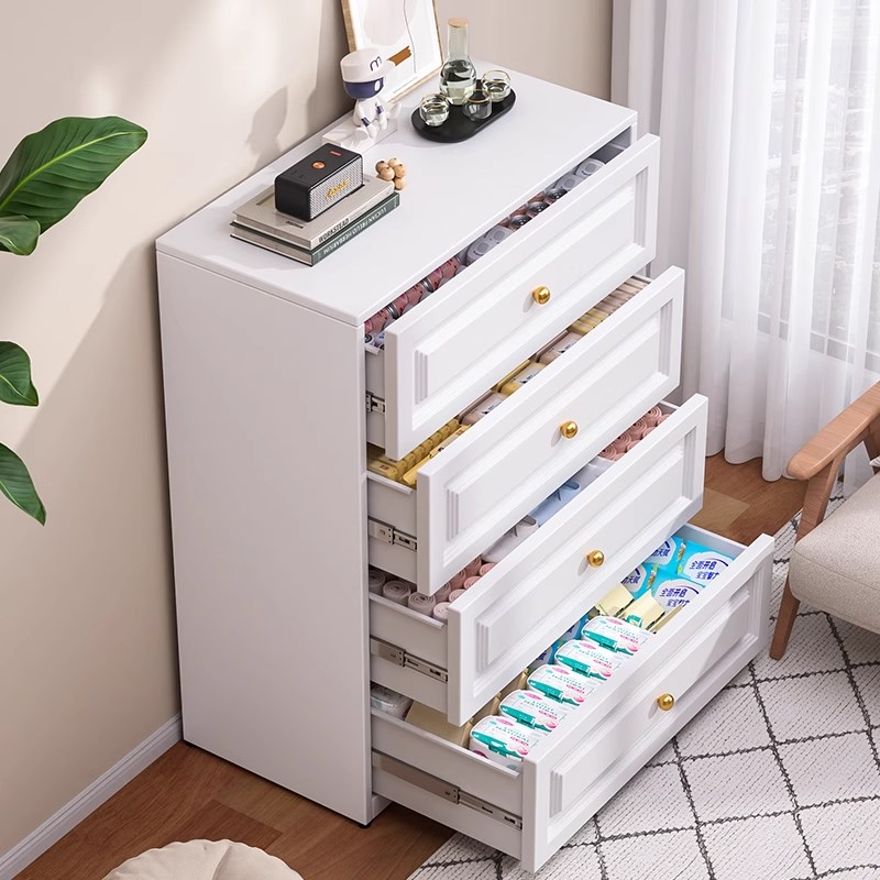 抽屉式收纳柜钢制斗柜卧室床尾置物柜客厅一体靠墙收纳柜沙发边柜