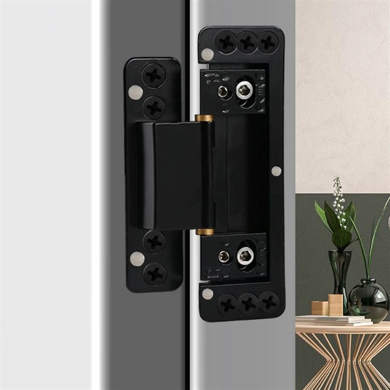 隐形二维调合页铝木门窄边框极窄玻璃门隐藏门铰链110度内外开