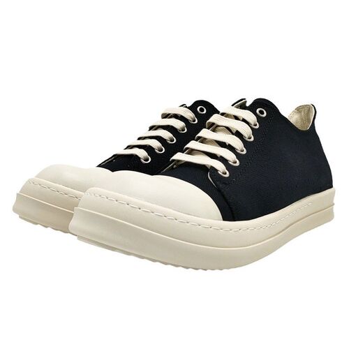 ro低帮男鞋休闲运动百搭厚底情侣帆布鞋系带黑白板鞋潮男女布鞋