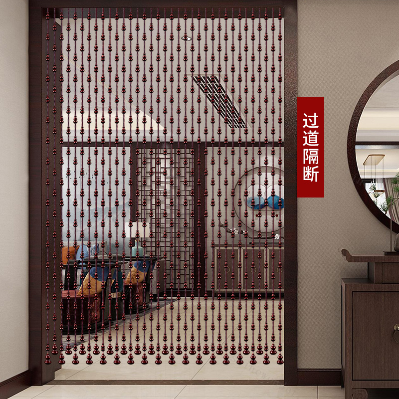 桃木葫芦珠帘隔断帘客厅卧室玄关卫生间水晶家用免打孔新款门帘