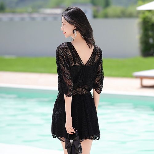 时尚分体三件套罩衫大码泳衣女2025新胖mm遮肚显瘦200斤钢托聚拢