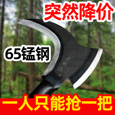 不锈钢镰刀割草刀农用老式长柄高锰钢专用砍柴树刀锻打双砍王镰刀