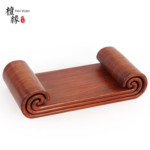 红木工艺品摆件底座书卷几长方形底座盆景奇石木托红檀底座实木