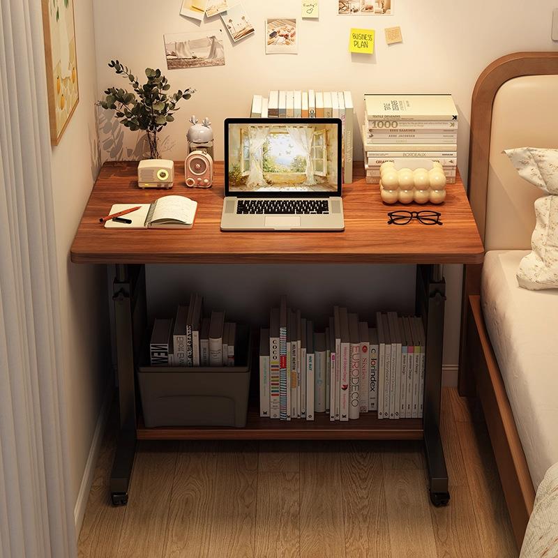 电脑桌带轮可移动升降笔记本床边桌小户型书桌家用卧室床头小桌子