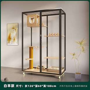 全景貓別墅超大家用貓籠子實木貓咪別墅大型室內豪華玻璃貓房