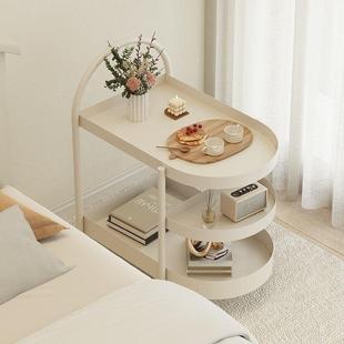 奶油风沙发边几现代简约客厅小茶几可移动小推车