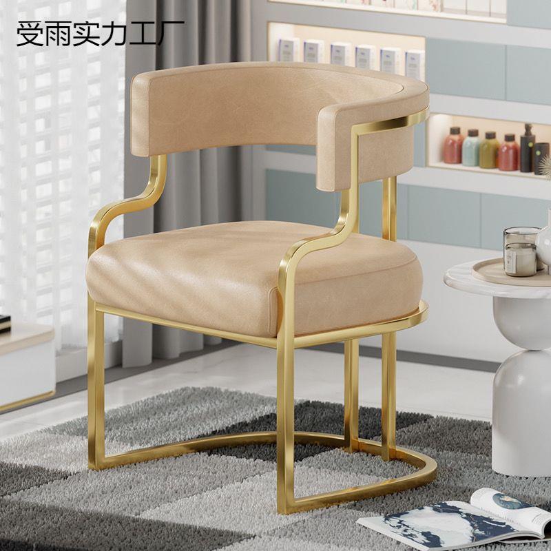 轻奢感化妆椅单人沙发椅餐椅子美甲洽谈椅美甲店椅子凳子