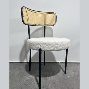 现代简约轻奢凳子椅子圆椅靠背椅化妆美甲高脚吧台餐椅家用高档