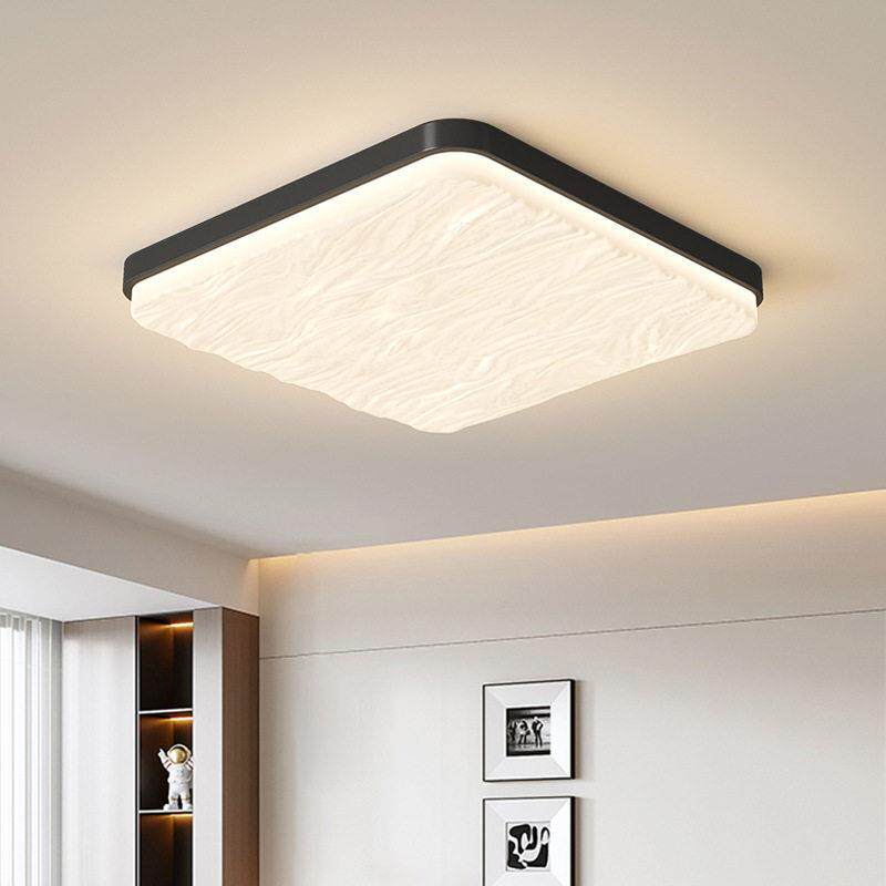 客厅吸顶灯简约现创意奶油风波浪全光谱护眼卧室黑色复古吸顶灯