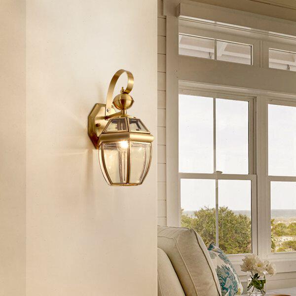 间复古欧式壁灯镜前双头楼梯全铜过道壁灯壁灯阳台户外客厅壁灯