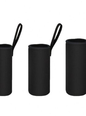 便携玻璃杯简约隔热水杯套纯黑色小号保温杯套大容量大杯套保护套