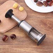 开神器按压式 栗子机30壳 不锈钢4拨剥板栗神器夹子十字榛子按压式