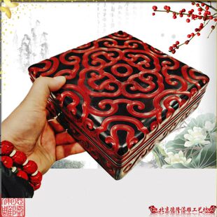 非遗雕如意雕刻保障工艺品老货剔漆手工收藏升值脱胎质量盒纹漆