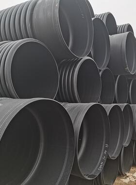 HDPE双壁波纹管厂家 黑色SN8增强聚乙烯螺旋排水管 缠绕双层水管