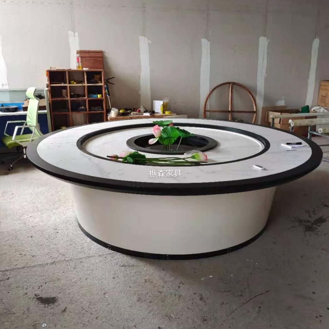 养鱼景观电动餐桌 餐厅酒店自动餐台 回转餐台