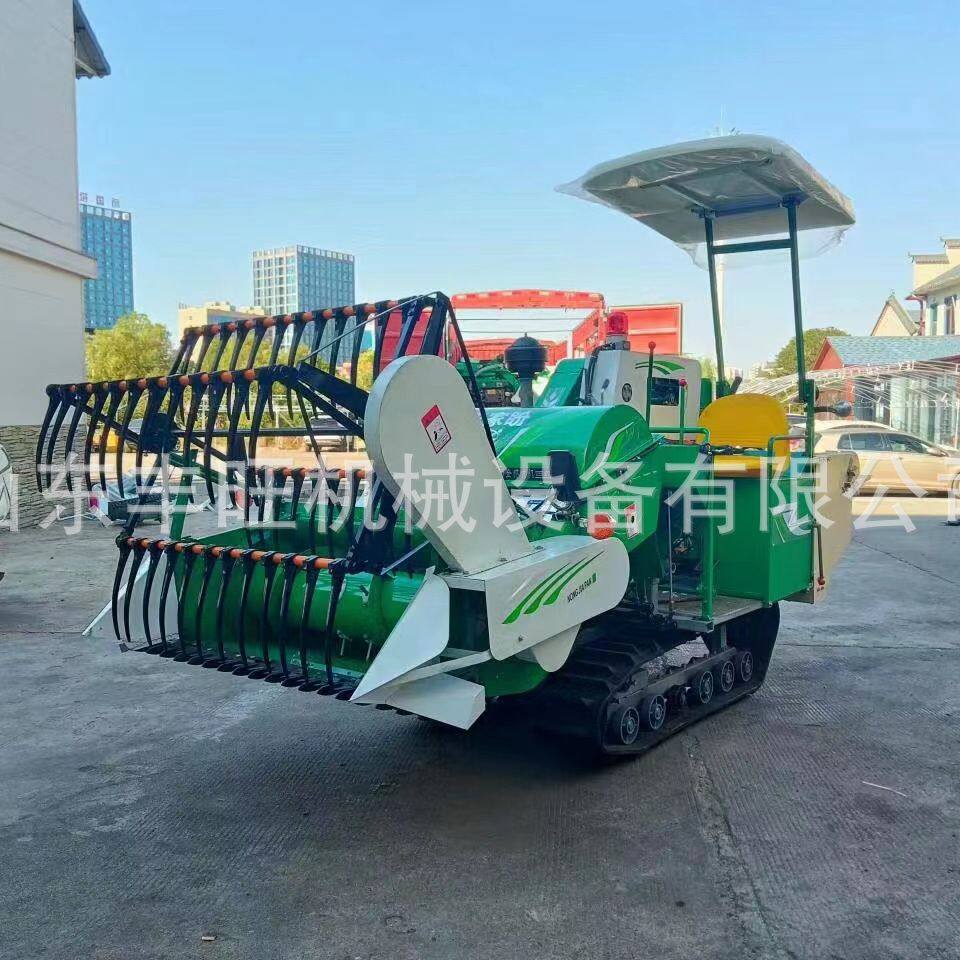 小型水稻收获脱粒机 迷你型联合收割机电启动柴油履带式割稻机
