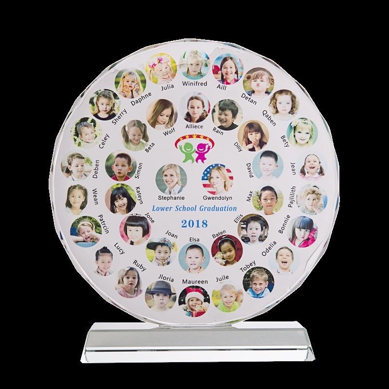 4R@K个性毕业纪念品定 制同学聚会礼品水晶相框幼儿园中小学生礼