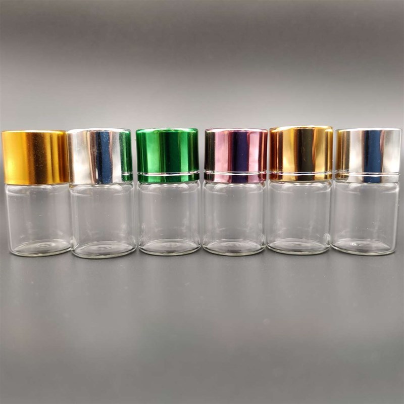 5毫升玻璃小瓶密封带盖高档金属盖玻璃瓶螺口小样分装内塞玻璃瓶