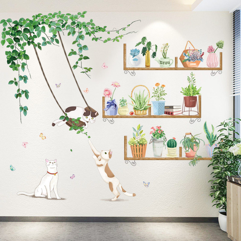 装饰墙壁墙纸免胶自粘墙贴纸墙面背景板可撕照片防水防潮pvc叶子,家居饰品,软装墙贴,淘宝优惠券,粉丝福利购,淘宝优惠卷