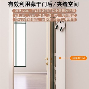 定制卧室门后挂钩衣帽置物架超薄实木靠墙多层免打孔夹缝收纳架