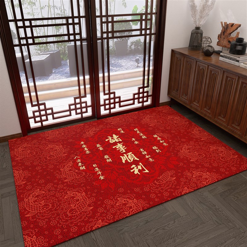 定制新年入户门地垫进门垫防滑喜庆大门口垫子可裁剪家用玄关脚垫