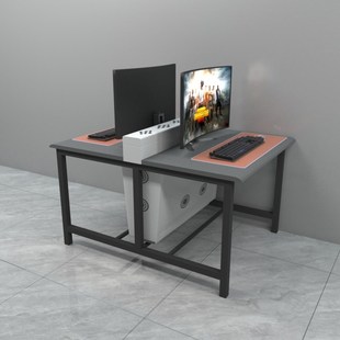 电竞酒店网吧网咖台式一体桌下置散热槽防盗下置机箱电脑桌子定制