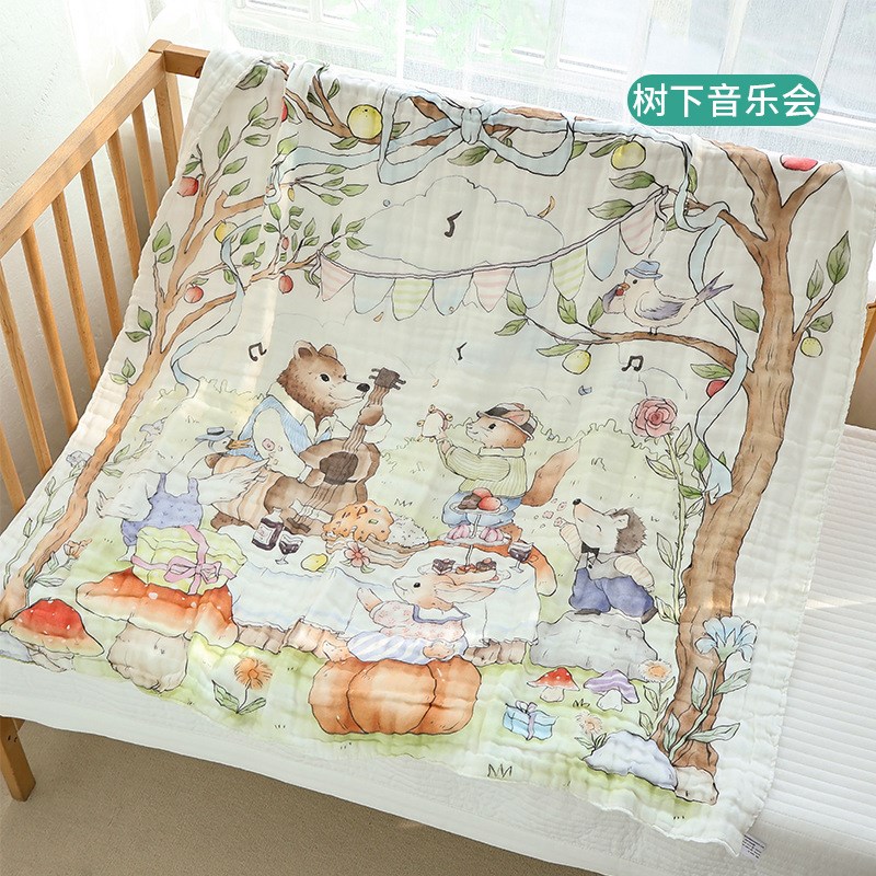 婴儿精梳棉六层纯棉纱布大裹巾吸水洗澡初生宝宝浴巾新生儿盖毯