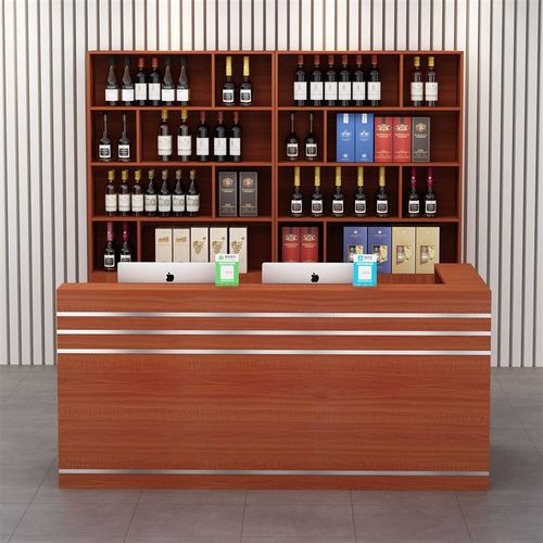 现代简约酒柜一体转角吧台柜商用店铺小型前台柜台收银柜台落地柜